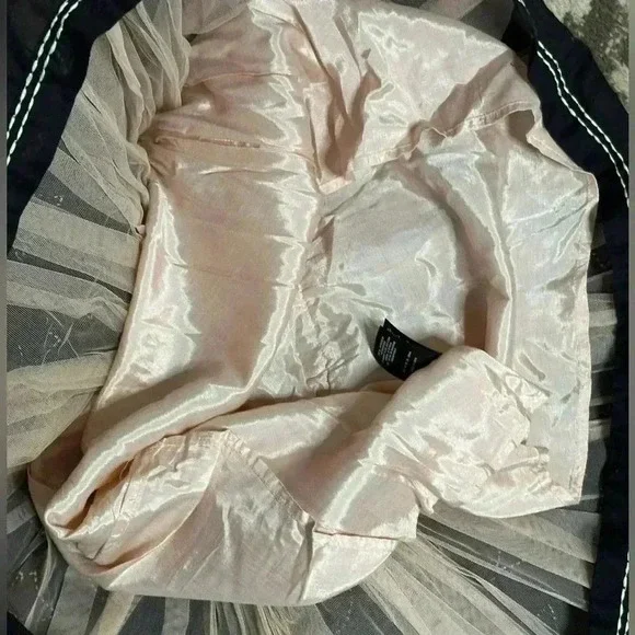 NWT Anthropologie Meadow Rue Womens 8 Lace Dress Black Ivory Strapless - Picture 9 of 9